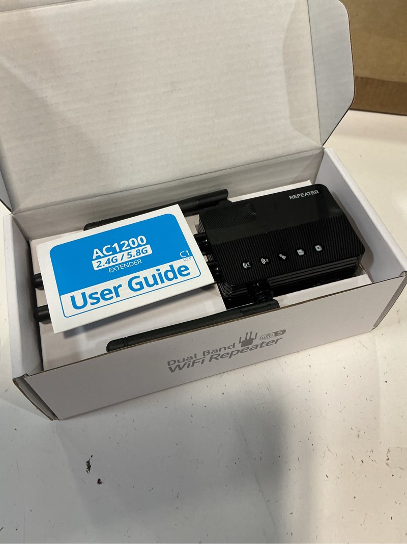Condition photo showing Good Condition for wifi booster swqfewafgrgvad | 1200mbps 5ghz/2.4ghz wifi signal booster, 12880 sq ft range, 105 connected devices at home, 3 modes for indoor use
