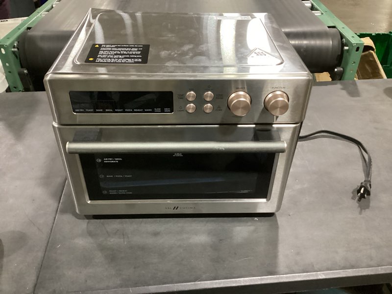 Condition photo showing Good Condition for val cucina infrared heating air fryer toaster oven, extra large countertop convection oven 10-in-1 combo, 6-slice toast, enamel baking pan easy clean with recipe book, brushed stainless steel finish