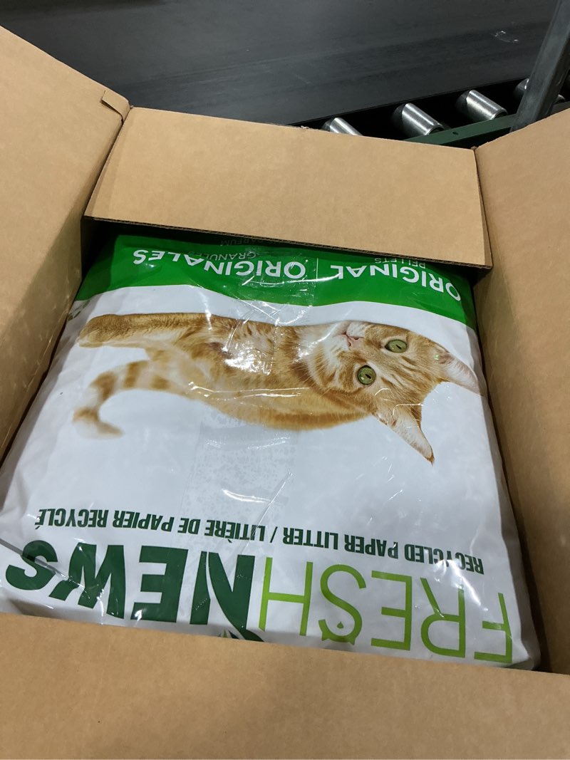 Condition photo showing Good Condition for fresh news recycled paper original pellet cat litter, 25 pound, non-clumping, unscented, made in usa original pellets 25 pounds