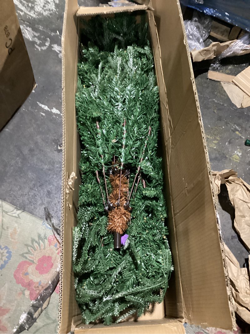 Condition photo showing Good Condition for dwvo prelit aspen fir christmas tree 7.5ft, atificial christmas tree with 700 led lights, xmax trees green full trees with 1319 metal hinged branch tips & stand, 2 color for home party decoration green 7ft 6in