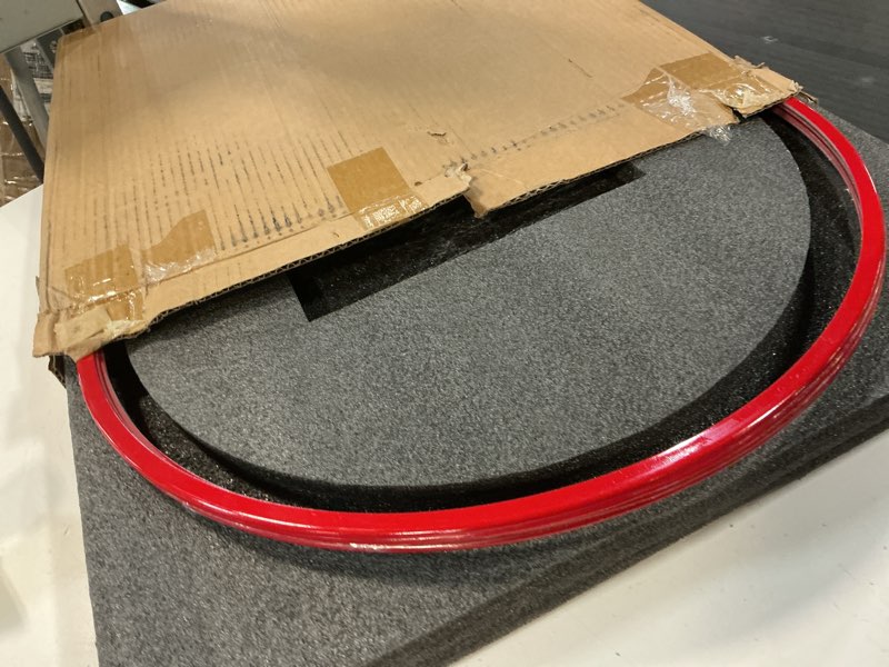 Condition photo showing Good Condition for automotive alloy wheel rim protector - covering the entire rim of the wheel hub - strips for curb rash prevention - set of 4 rim protector easy to install (red, 18 inch) 18 inch red