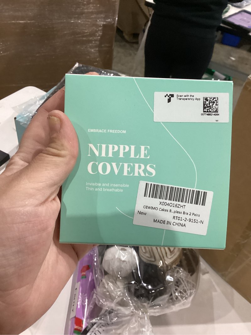 Condition photo showing New/Like New for Nipple Covers No Show, 2 Pairs Sticky Adhesive Silicone Nipple Pasties for Women Reusable Pasty Strapless Bra Dress Beige-2pairs Large?Fits C-D+ Cups?