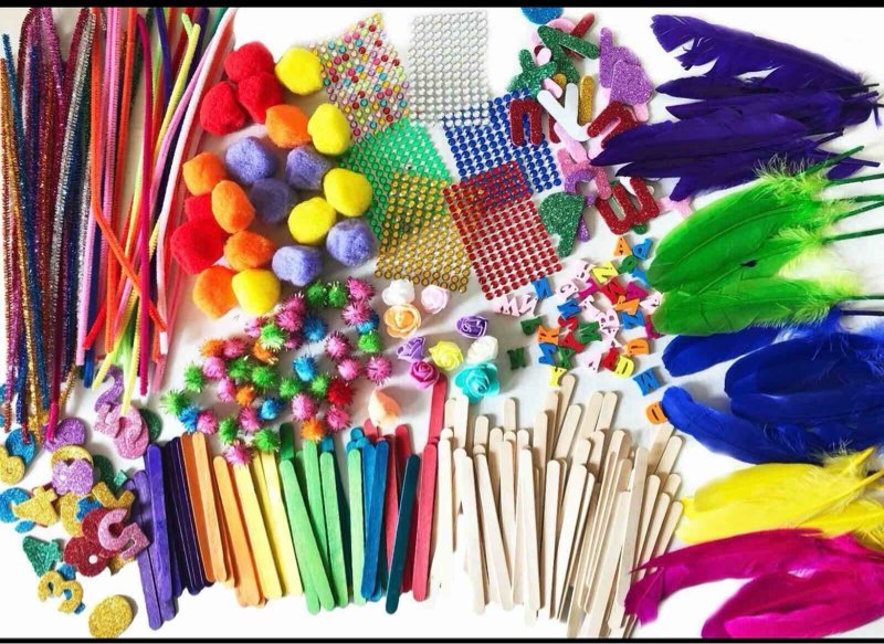 assorted arts & craft supplies 