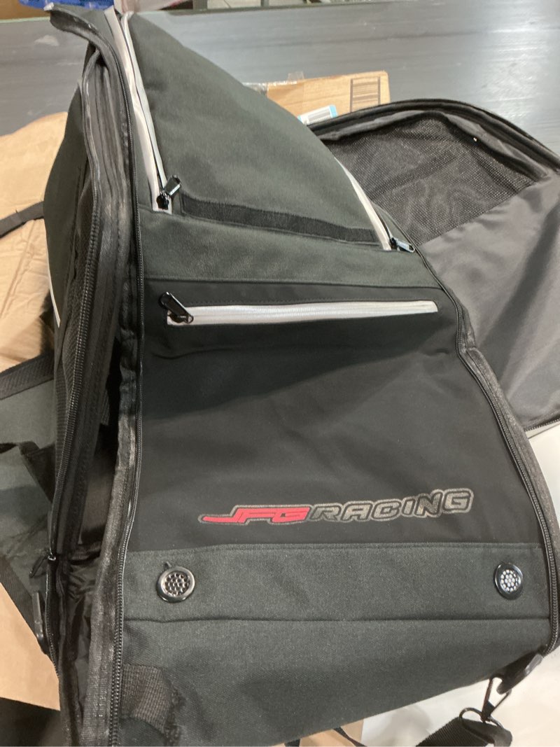 Condition photo showing As Is for ( similar )jfg racing motorcycle tail bag 22-38l dual use seat helmet bag backpack universal for motorcycle motorbike street dirt bike accessories