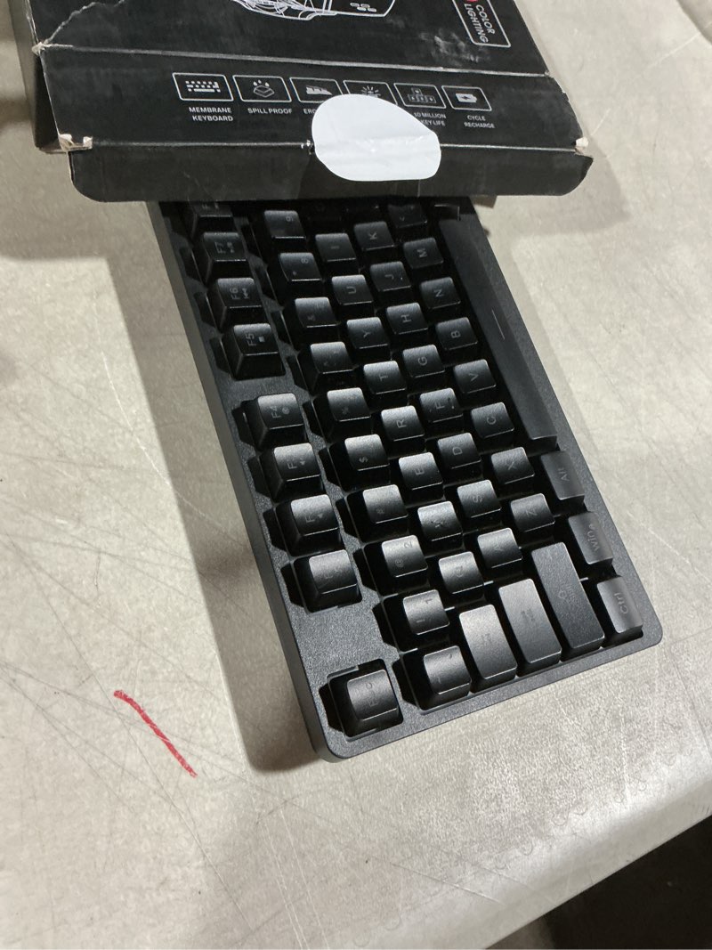 Condition photo showing As Is for Wireless RGB Gaming Keyboard and Mouse - Rechargeable RGB Backlit,Long Battery Life,Mechanical Feel,7 Color Gaming Mouse for PC Game and Work