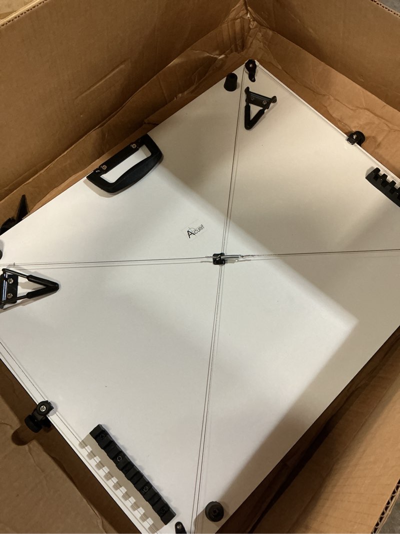 Condition photo showing As Is for acurit fixed-angled 20"x26" pxb drawing board with parallel motion bar | portable tabletop workspace for architects & engineers. laminated surface with ruler for drawing, drafting & painting