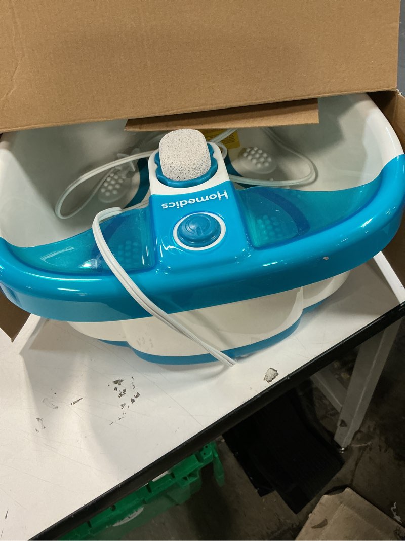 Condition photo showing Good Condition for Homedics Bubble Mate Foot Spa, Toe Touch Controlled Foot Bath with Invigorating Bubbles and Splash Proof, Raised Massage Nodes and Removable Pumice Stone