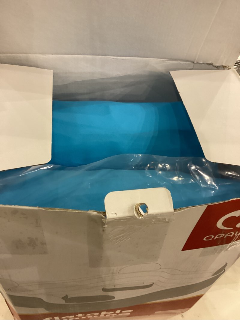 Condition photo showing New/Like New for QPAU Inflatable Swimming Pool, Full-Sized Blow Up Pools with Seats and Backrests, Kiddie Pool for Outdoor & Backyard, for Family Summer Time Fun, Jelly Blue