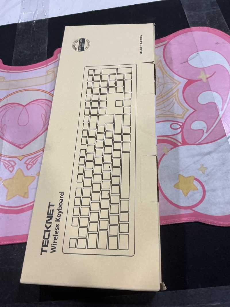 Condition photo showing Good Condition for TECKNET Bluetooth Keyboard Rechargeable, 4-Device Free Switching (2.4G+BT), Ultra-Slim Full Size Wireless Keyboard, Quiet Typing, for PC/Laptop/Smart TV/Phone, Adjustable Stand, 12 Multimedia Keys Silver&Grey