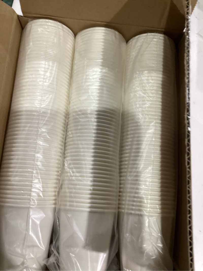 Condition photo showing New/Like New for 300 Pcs 6 oz Disposable Paper Cups, Hot Cold Beverage Drinking Cup for Coffee, Water, Tea, Juice, Espresso & Cortado (White)