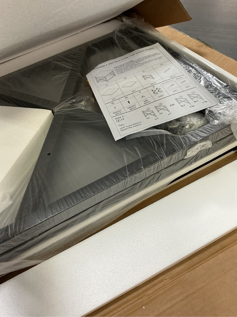 Condition photo showing Good Condition for 2 Tier Large Printer Stand, 23.6 x 23.6 x 22.6 Inches Square Printer Table with Storage Shelf, Rolling Printer Cart with Industrial Wheels for Home Office, Mini Fridge Stand Table - Black Black 2-Tier(23.6"W x 23.6"D x 22.7"H)