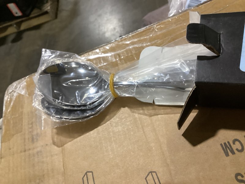 Condition photo showing Good Condition for keawell premium louise spoons set, set of 4, 18/10 stainless steel, exceptional mirror finish, dishwasher safe (9“ serving spoon)