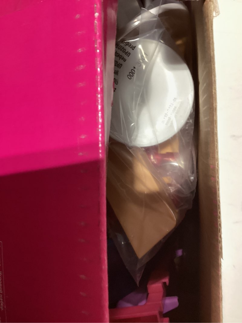 Condition photo showing As Is for Barbie 3-Story Townhouse Dollhouse with Elevator, Swing Chair, Furniture and Accessories, Fold for Portability and Travel (Amazon Exclusive)
