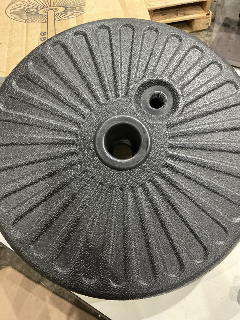 Condition photo showing Good Condition for fillable 81.5lb max capacity umbrella base,outdoor umbrella stand with steel holder,water or sand fillable for outdoor,lawn,garden,market