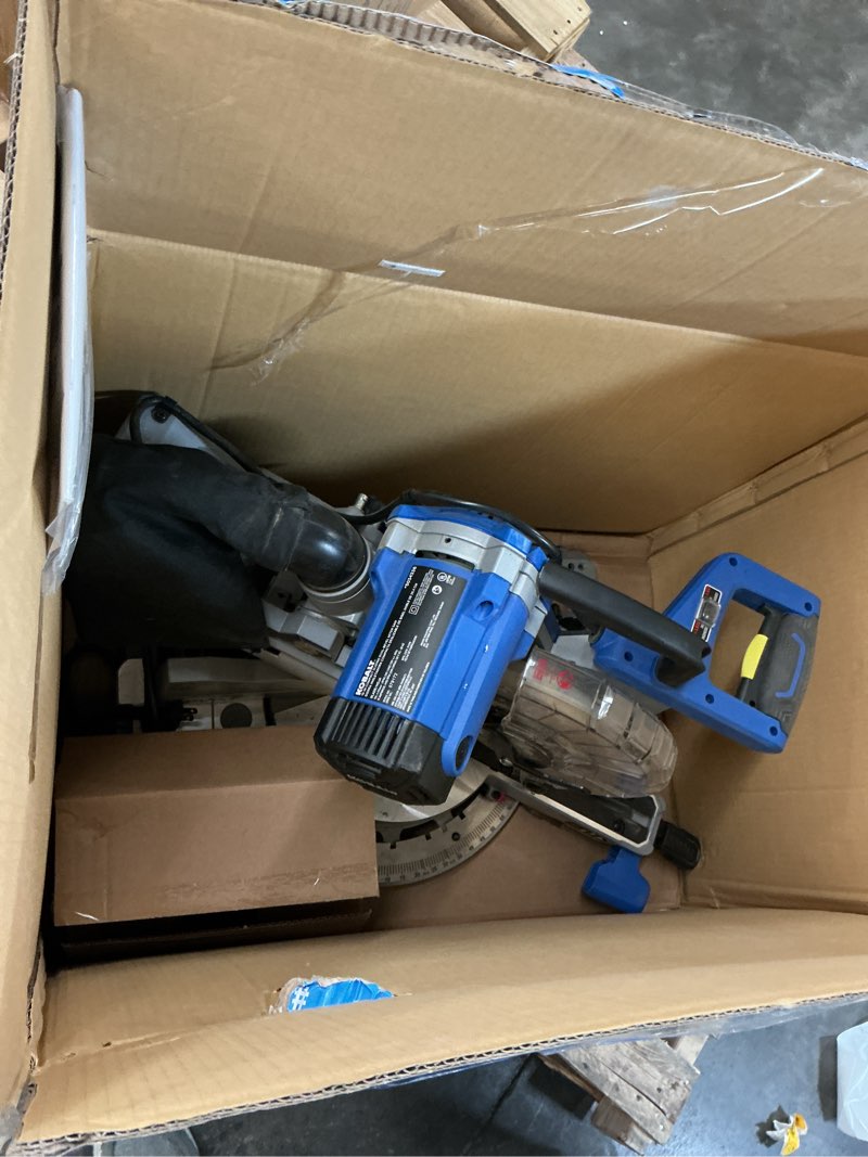 Condition photo showing As Is for kobalt compact 10-in 15-amp dual bevel sliding compound corded miter saw