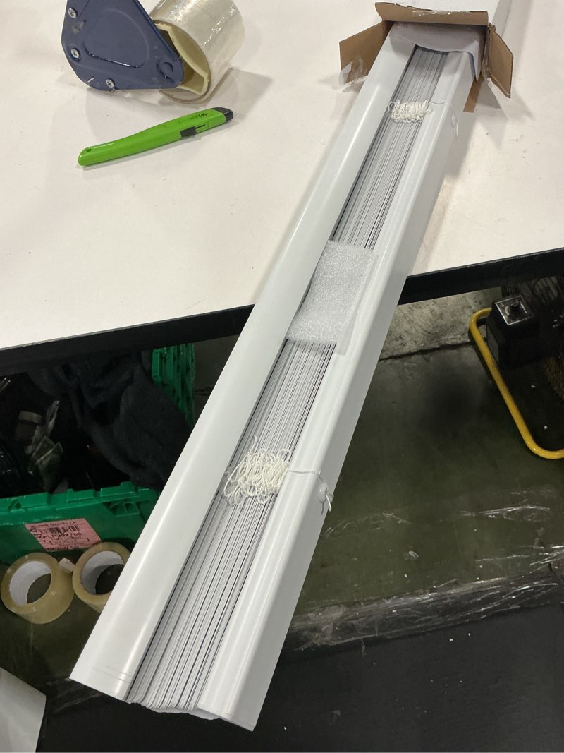 Condition photo showing As Is for Project Source Room Darkening 1-in Slat Width 36-in x 64