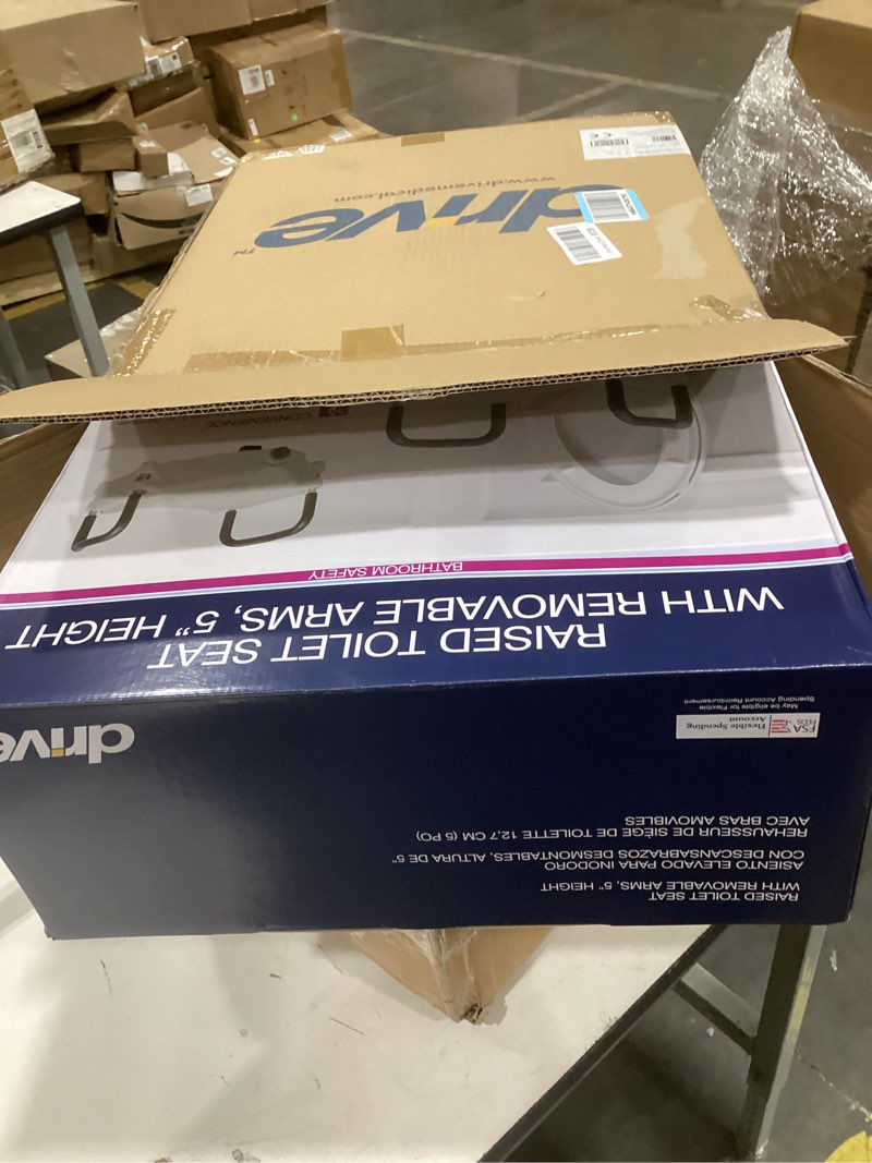 Condition photo showing Good Condition for drive medical 2-in-1 raised toilet seat with removable padded arms - elevated bathroom safety support - secure locking attachment - easy height assistance - durable construction, standard toilets