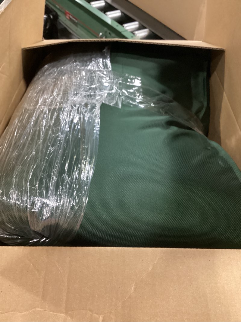 Condition photo showing As Is for Outdoor Large Washable Dog Bed, Orthopedic Egg Crate Foam Dog Crate Mat for Large Dogs with Removable Oxford Cooling Cover, Dark Green 41.0"L x 27.0"W x 3.5"Th Dark Green