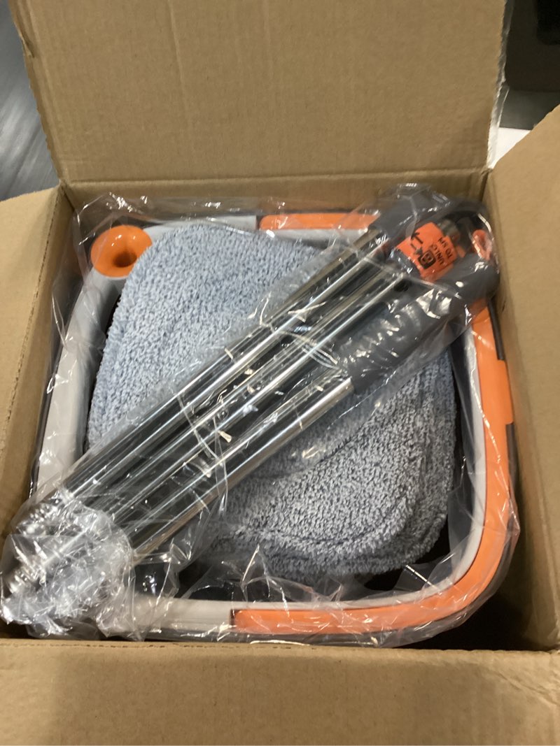 Condition photo showing New/Like New for Spin Mop and Bucket Set with Self - Separation System, 360° Spinning Self - Wringing, Square Cleaning Mop and Bucket with Wringer - with Replaceable Mops (Pink Mop and Bucket Set with 2 Pads Pink Mop and Bucket 2Pads