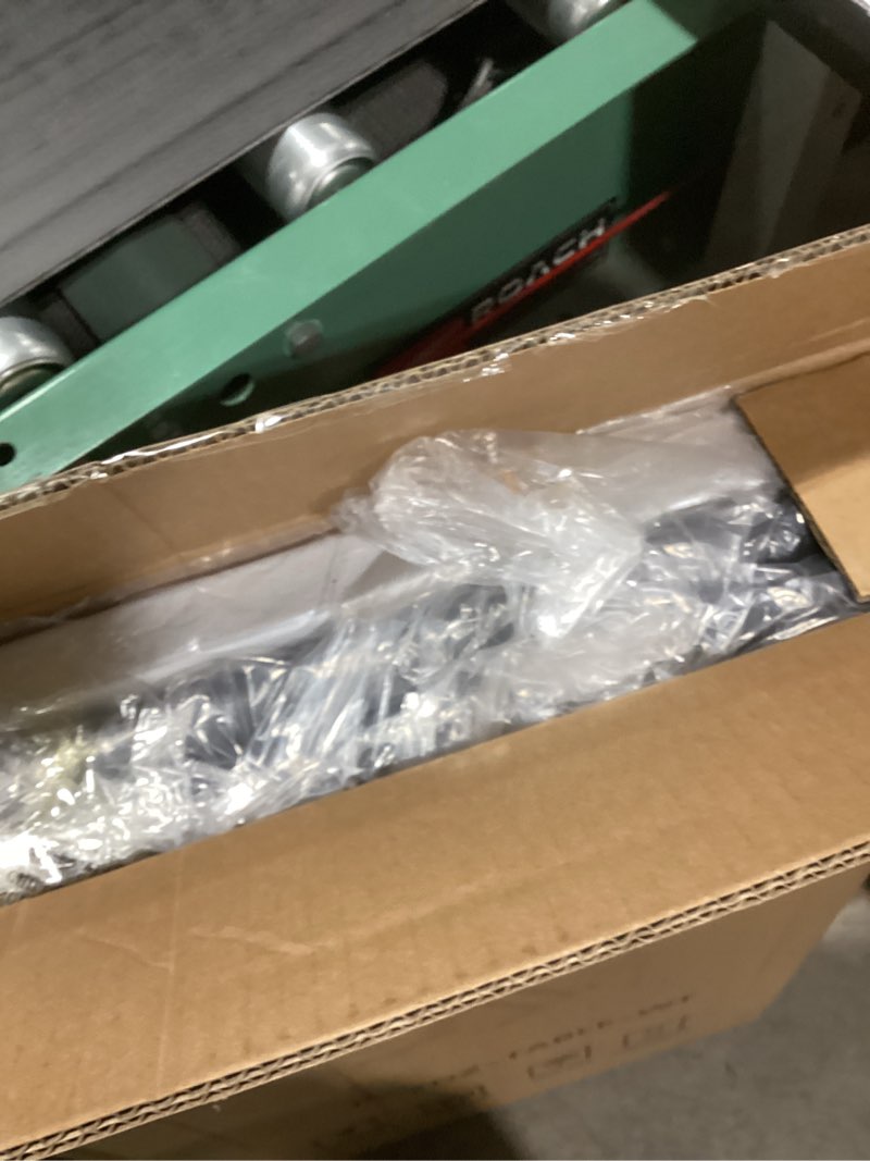 Condition photo showing New/Like New for Folding Table 30 Inch - Small Desk Adjustable Height TV Tray for Laptop, Couch, Camping - Heavy Duty Utility Foldable Table for Small Spaces, No Assembly Required, White Granite White 30in