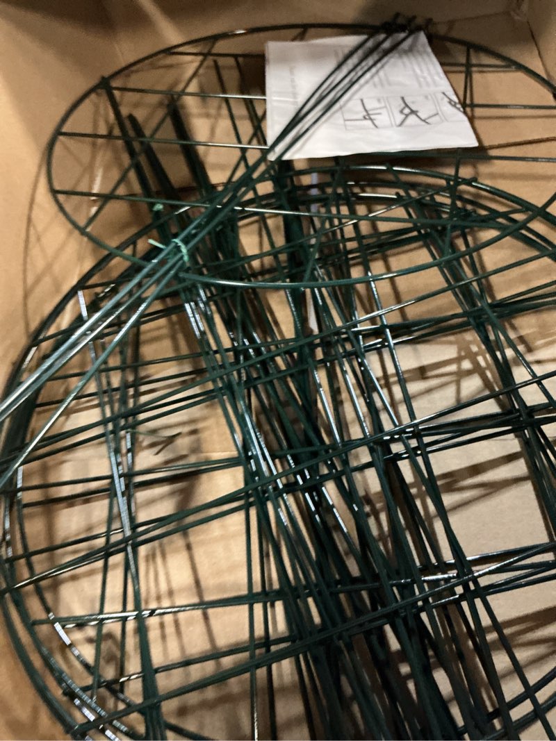 Condition photo showing Good Condition for sekcen 6 pack 16 x 24 inch peony support cage grow through plant supports for outdoor plants peony ring hoop grow through grid stakes