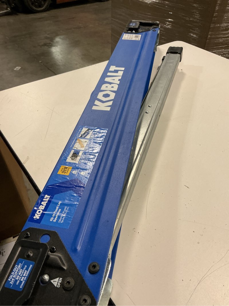Condition photo showing As Is for kobalt 43-in w x 30-in h steel saw horse ( 1100-lb capacity)