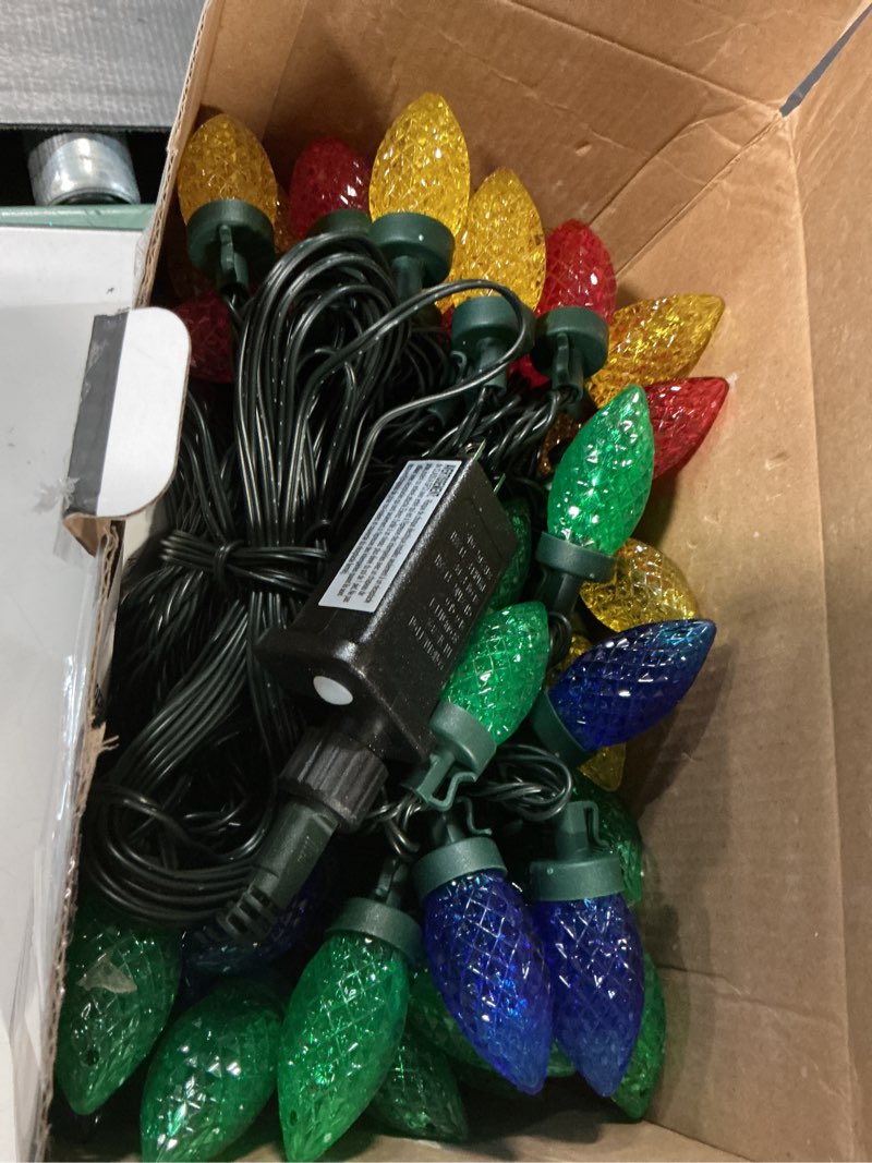 Condition photo showing New/Like New for awq 100led 81 ft c9 christmas string lights plug in fairy twinkle string lights 8 modes timer function waterproof extendable for indoor outdoor wedding party christmas decoration (100, multicolor) 100 multicolor