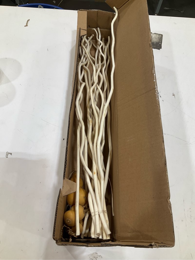 Condition photo showing Good Condition for 21-23 inch dried natural curly willow branch 15 pcs decorative twisted white sticks, 3 pieces mini real gourds for home decor white thick 21-23 inch