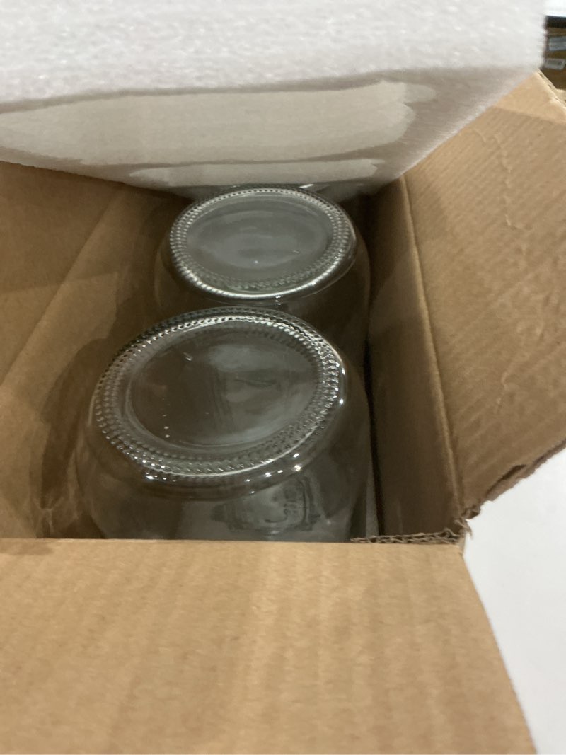 Condition photo showing Good Condition for 3 Pack 64 oz Clear Wide Mouth Mason Jars with Airtight Lids and White Plastic Mason Jar Lids,Half Gallon Jars, Canning Jars