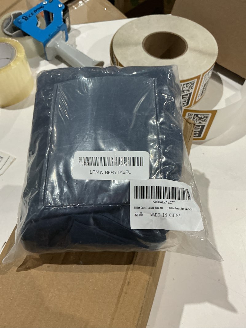 Condition photo showing Good Condition for 4 pcs pillow cases standard size,400 thread count sateen weave navy blue pillowcases standard size, premium quality pillow covers for home/hotel standard 4pack navy blue