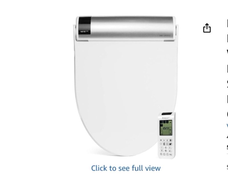 D   Trending Cozy Apparel for Fall Tools & Home Improvement›Kitchen & Bath Fixtures›Bathroom Fixtures›Bidet & Bidet Parts›Bidet Seats Amazon Prime Logo Enjoy fast, free delivery, exclusive deals, and award-winning movies & TV shows. Join Prime Buy new: $489.00 FREE delivery Wednesday, November 19 Or Prime members get FREE delivery Tomorrow, November 15. Order within 4 hrs 11 mins. Join Prime Delivering to Covington 41011 - Update location In Stock Quantity: Quantity:1   Add to Cart   Buy Now Ships from Amazon.com Sold by Amazon.com Returns FREE refund/replacement until Jan 31, 2026 Support Product support included See more Add a gift receipt for easy returns Save with Used - Very Good $413.87 FREE delivery Wednesday, November 19 Ships from: Amazon Sold by: Amazon Resale Add to List Other sellers on Amazon New & Used (3) from $413.87   & FREE Shipping.  Bio Bidet BB2000 Bliss Electric Bidet Toilet Seat, Warm Water with Air Dryer, Heated Seat with Sensor and Slow Close Lid, Night Light, Remote Control, Elongated, White Click to see full view                  9+    10 VIDEOS Bio Bidet BB2000 Bliss Electric Bidet Toilet Seat, Warm Water with Air Dryer, Heated Seat with Sensor and Slow Close Lid, Night Light, Remote Control, Elongated, White