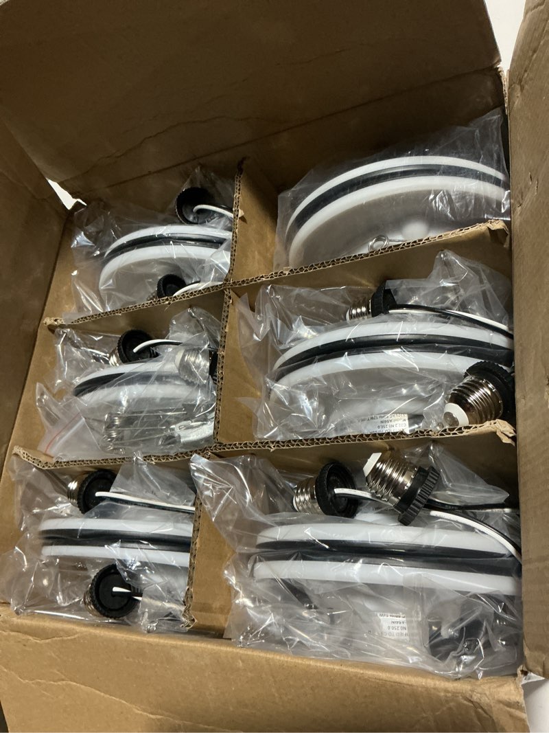 Condition photo showing Good Condition for 12 Pack Black 5/6 Inch LED Can Lights with Night Light, 5CCT Retrofit Recessed Lighting Selectable 2700K-6000K Dimmable, 12W=75W, 1200LM Downlight with Metal Smooth Trim-ETL and Energy Star 5CCT+NT-BK 12PACK-6IN