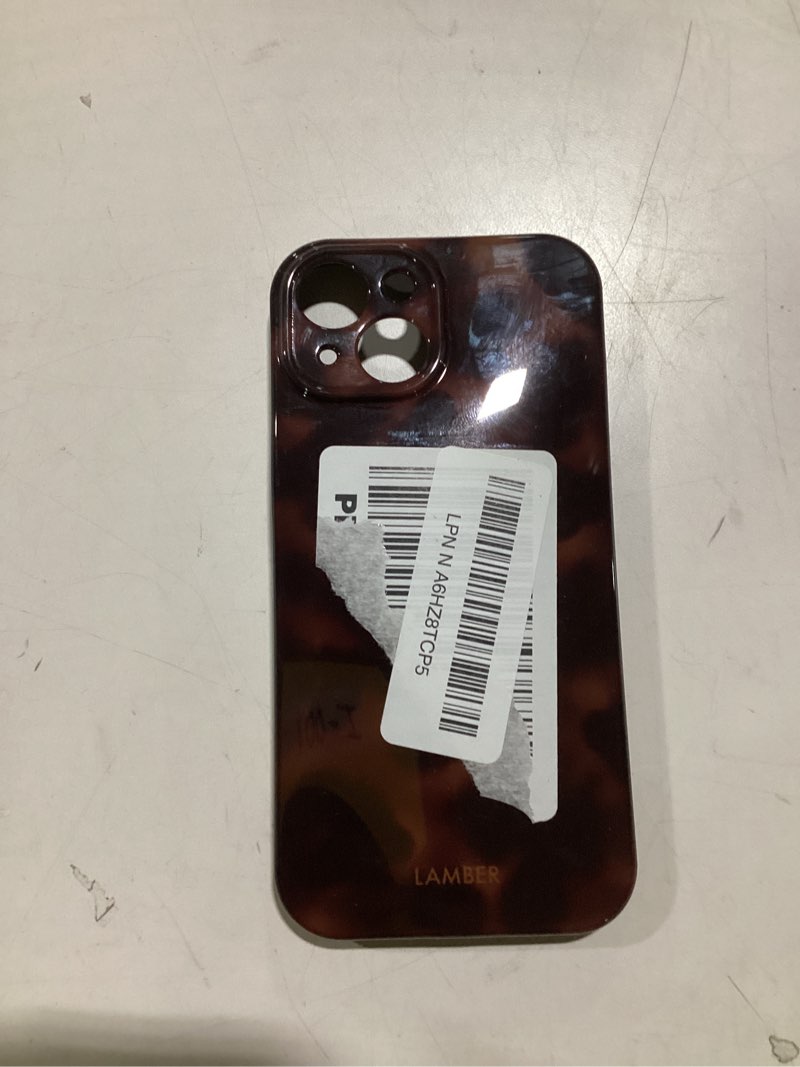 Condition photo showing New/Like New for Cute Phone Case for iPhone 15 Case Amber Leopard Full Camera Protective Slim Shockproof Aesthetic-Brown Amber brown amber iPhone 15