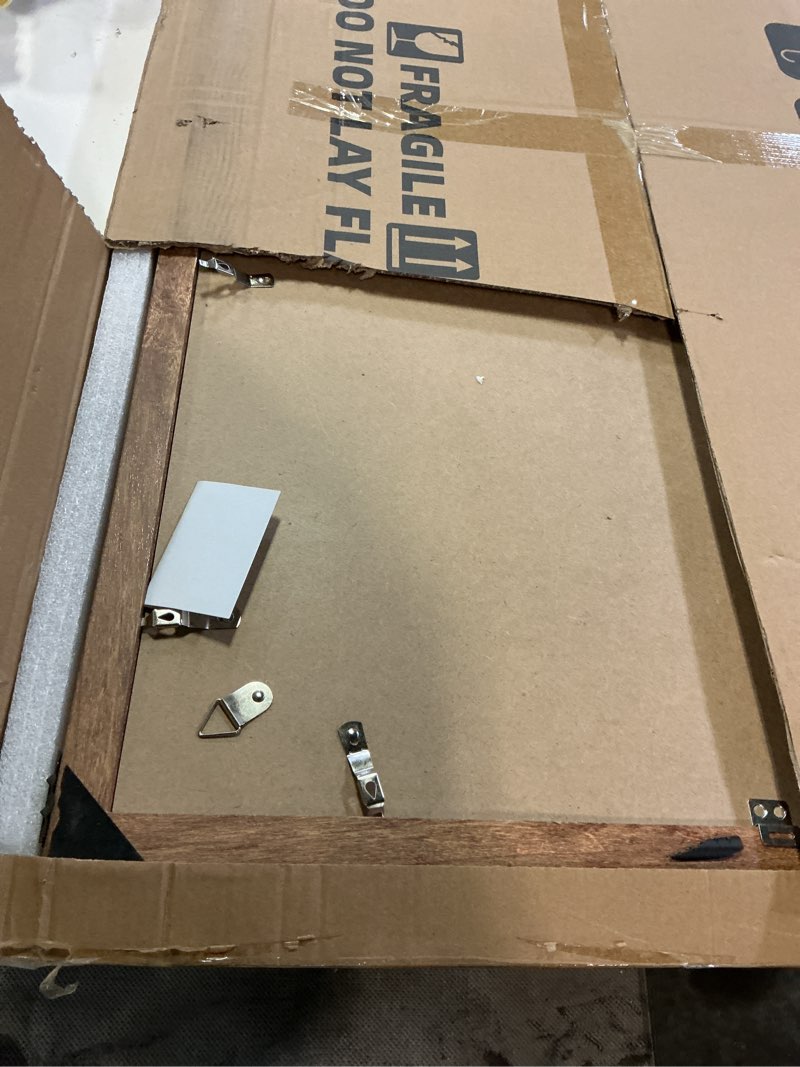 Condition photo showing Good Condition for irahmen 24x36 poster frame set of 2 with plexiglass, wooden rustic brown frames display 20x30 picture with mat or 24 x 36 without mat, wall gallery mounting horizontal and vertical rustic brown 24x36