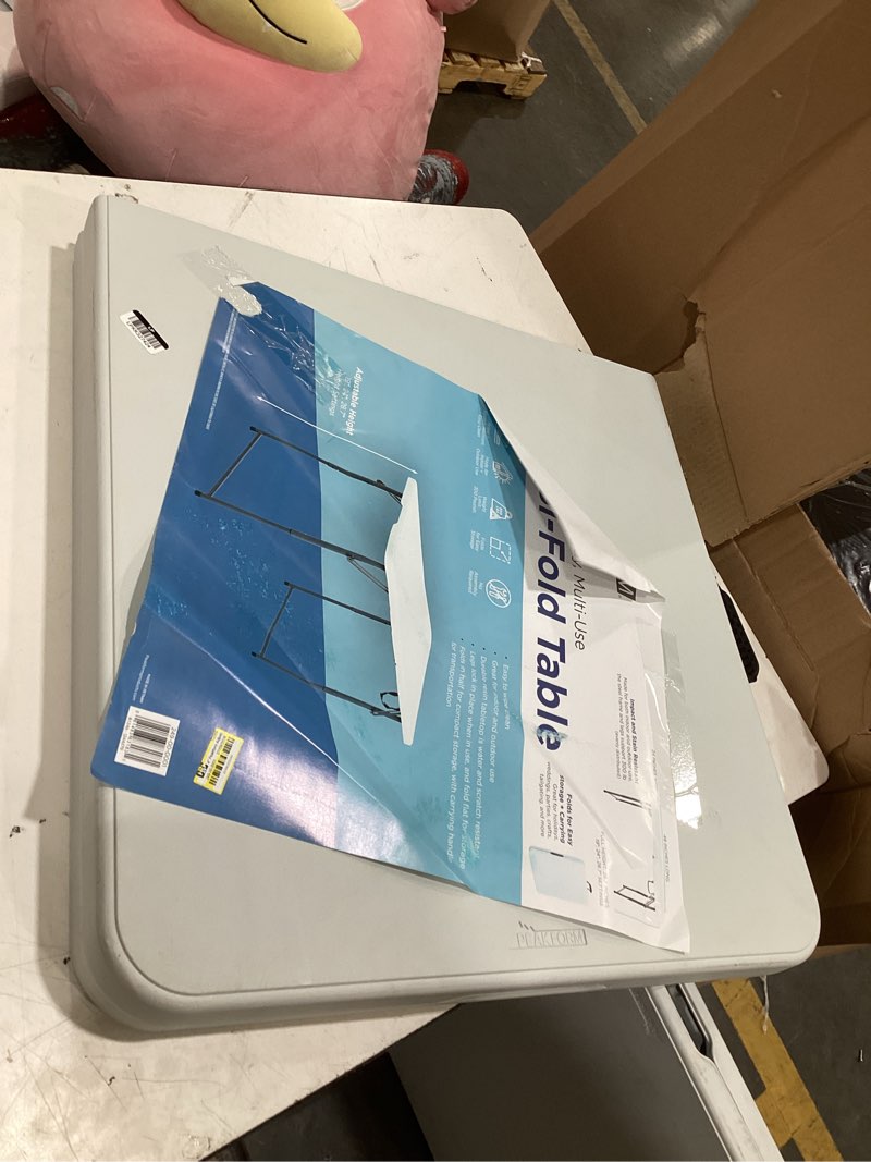 Condition photo showing Good Condition for peakform 4' adjustable height folding table off-white