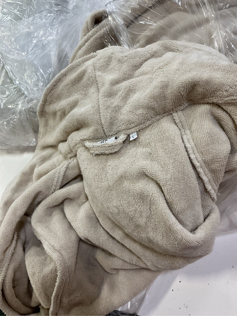 Condition photo showing Good Condition for turkish cotton terry robe, l, birch