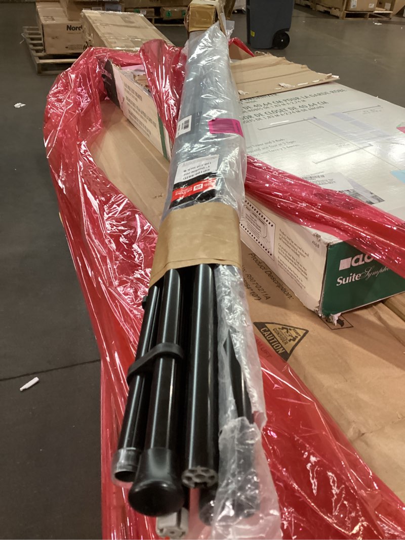 Condition photo showing As Is for Rod Desyne 1" Bennett Double Curtain Rod, 120-170", Black 120-170" Black