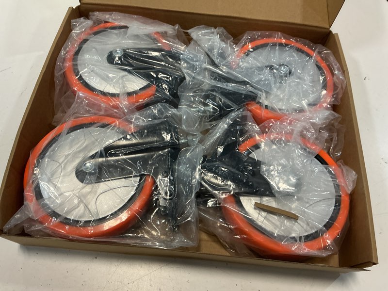Condition photo showing New/Like New for stem caster wheels swivel casters set of 4 heavy duty threaded casters dual locking industrial castor safety smooth quiet caster with brakes wheels for cart, furniture