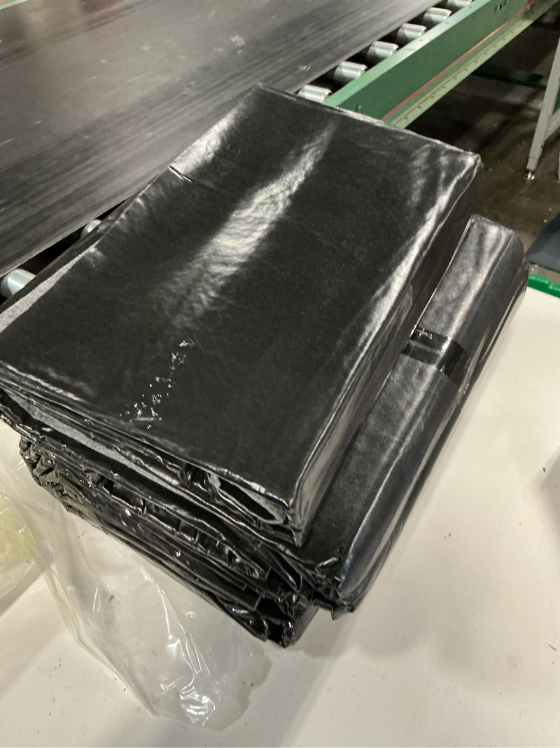 Condition photo showing Good Condition for black polyethylene sheet appears to be a heavy-duty waterproof liner or plastic sheeting, commonly used for landscaping, ponds, or vapor barriers large