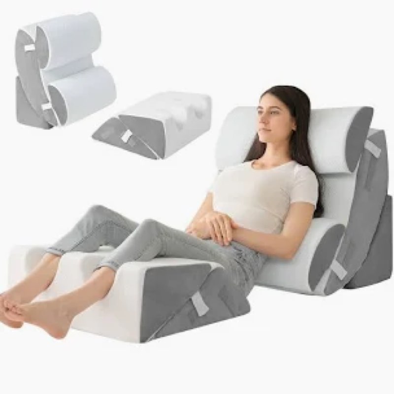 4/6pcs adjustable bed wedge pillow set,memory foam for body pain relief - set of 6