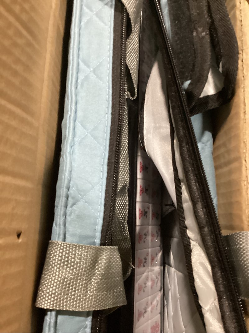 Condition photo showing As Is for ZGME American Mahjong Set,166 White Tiles with Blue Rectangular Bag and Accessories,4 All-in-One Mahjong Racks with Pushers,Complete Western Mahjong Set