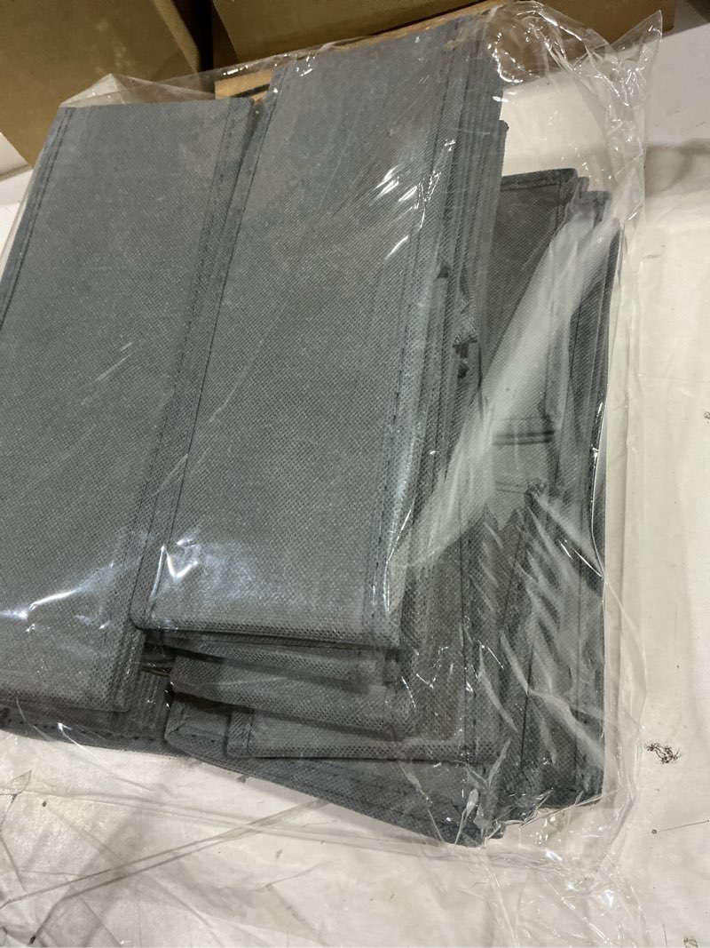 Condition photo showing New/Like New for Drawer Organizer – 12 Pack Foldable Gray Fabric Storage Bins for Baby Clothes, Closet, Dresser, Nursery, Underwear, Diapers, Socks | Soft Drawer Dividers for Bedroom & Home Storage Grey