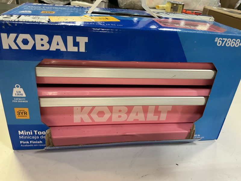 Condition photo showing Good Condition for kobalt portable tool box 10.83-in w x 5.91-in h x 5.91-in d 2 -drawer pink steel tool box