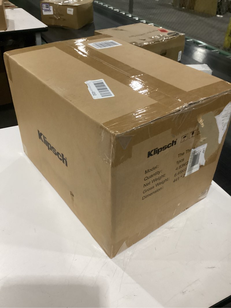 Condition photo showing New/Like New for Klipsch The Three Plus Premium Bluetooth Speaker System, Walnut Three Plus Walnut