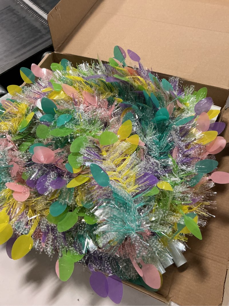 Condition photo showing Good Condition for ayieyill 5ft easter tree decorations tinsel easter trees pop up artificial pencil trees  collapsible easter christmas trees for easter party decoratio