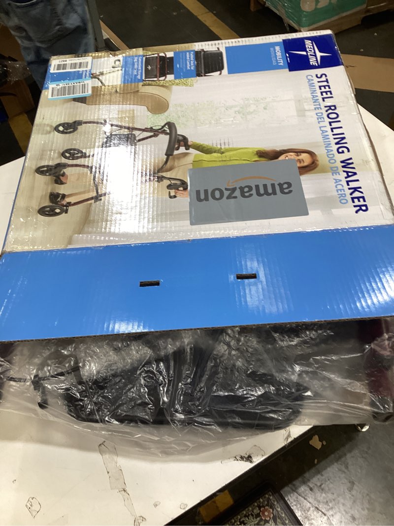 Condition photo showing Good Condition for Medline Steel Rollator Walker with Seat, Burgundy, 350 lb. Weight Capacity, 6” Wheels, Foldable, Adjustable Handles, Rolling Walker for Seniors, Walker for Mobility Impaired