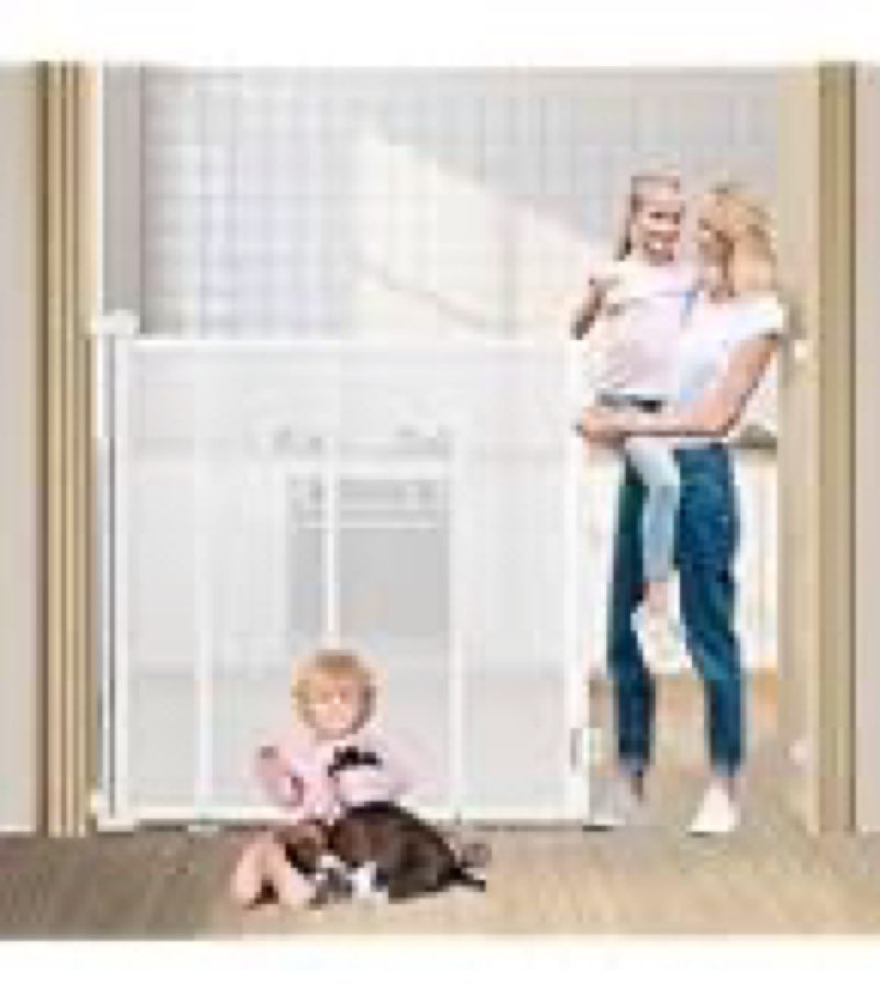 HIDOG 47" Extra Tall Retractable Baby Gates, Extends to 59" Wide, ExtraTall Retractable Safety Gate 