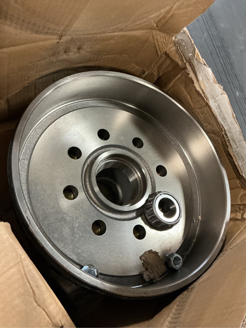 Condition photo showing As Is for 12"x 2" Trailer Brake Drum Kit 8 on 6.5" Replacement for 7000LBS Axle Hub Heavy Duty 8 Bolt Trailer Brake Hub Drum Assembly with 1/2"-20 Stud 25580, 14125A Drums 008-219-04-22004K