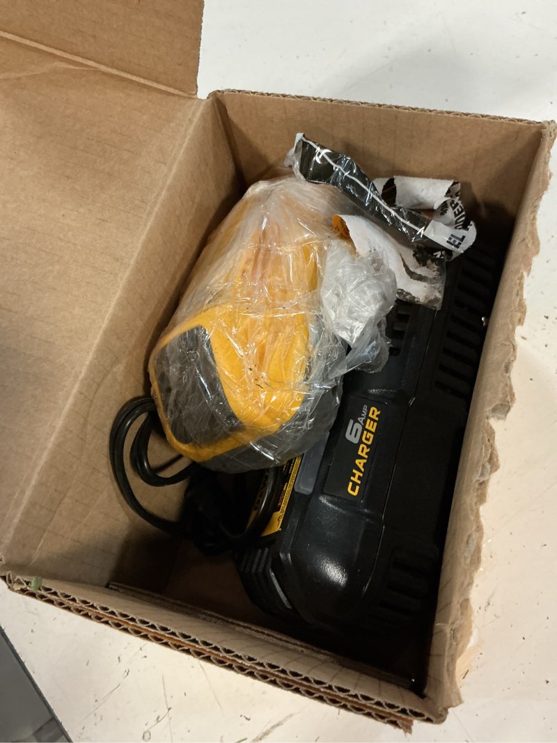 Condition photo showing As Is for dewalt 20v max xr power-pack lithium-ion starter kit with 4. 0ah battery and charger
