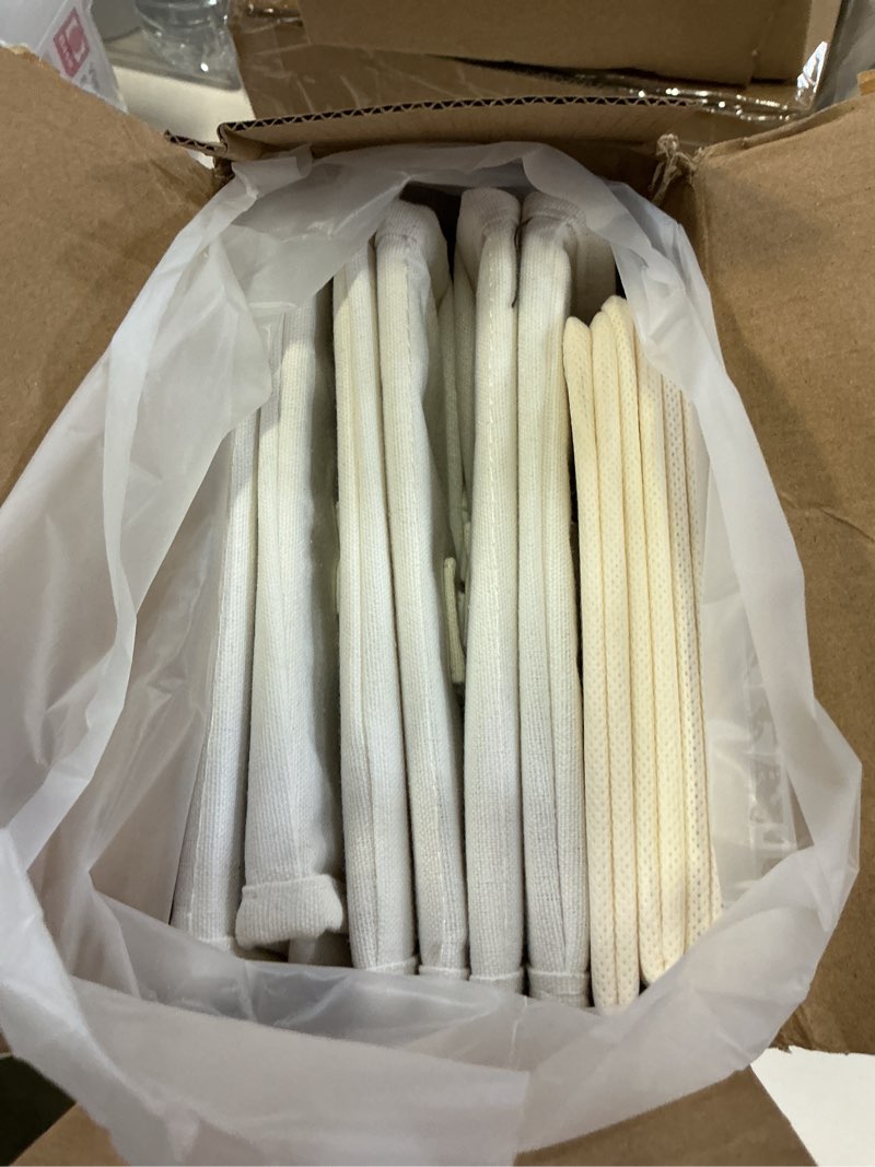 Condition photo showing Good Condition for layerspace 3 pack fabric storage bins for shelves | 11.5x8.75x6.5in storage baskets | fabric closet organizers and storage bins with handles home organization| linen clothes bins | white & ivory white & ivory 3pcs-11.5"x8.75"x6.5"